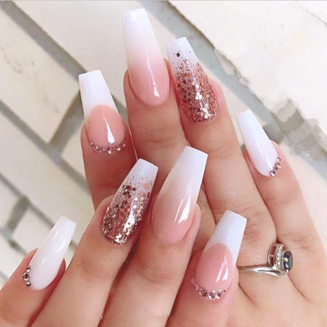 Glittery Glam Coffin Nail