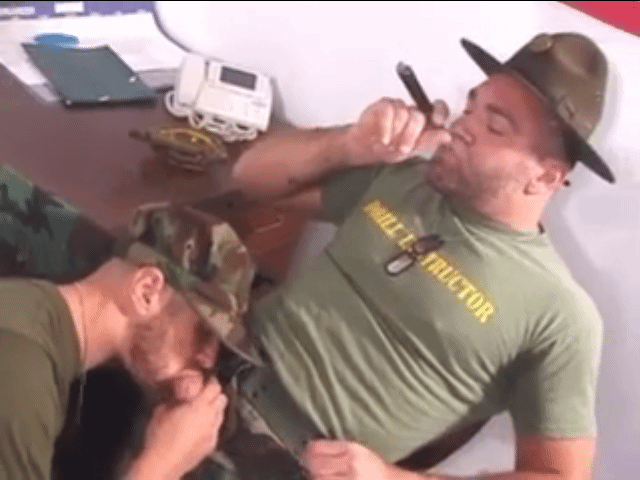3/6 Muscular Army Sargeant Fellatio While Smoking A Cigar