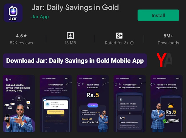 Download Jar: Daily Savings in Gold Mobile App