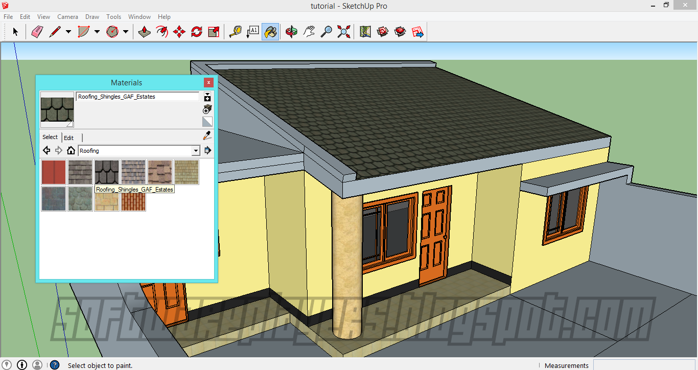 Mewarnai Desain Google SketchUp Dengan Materials SOFTWAREPLAYERS