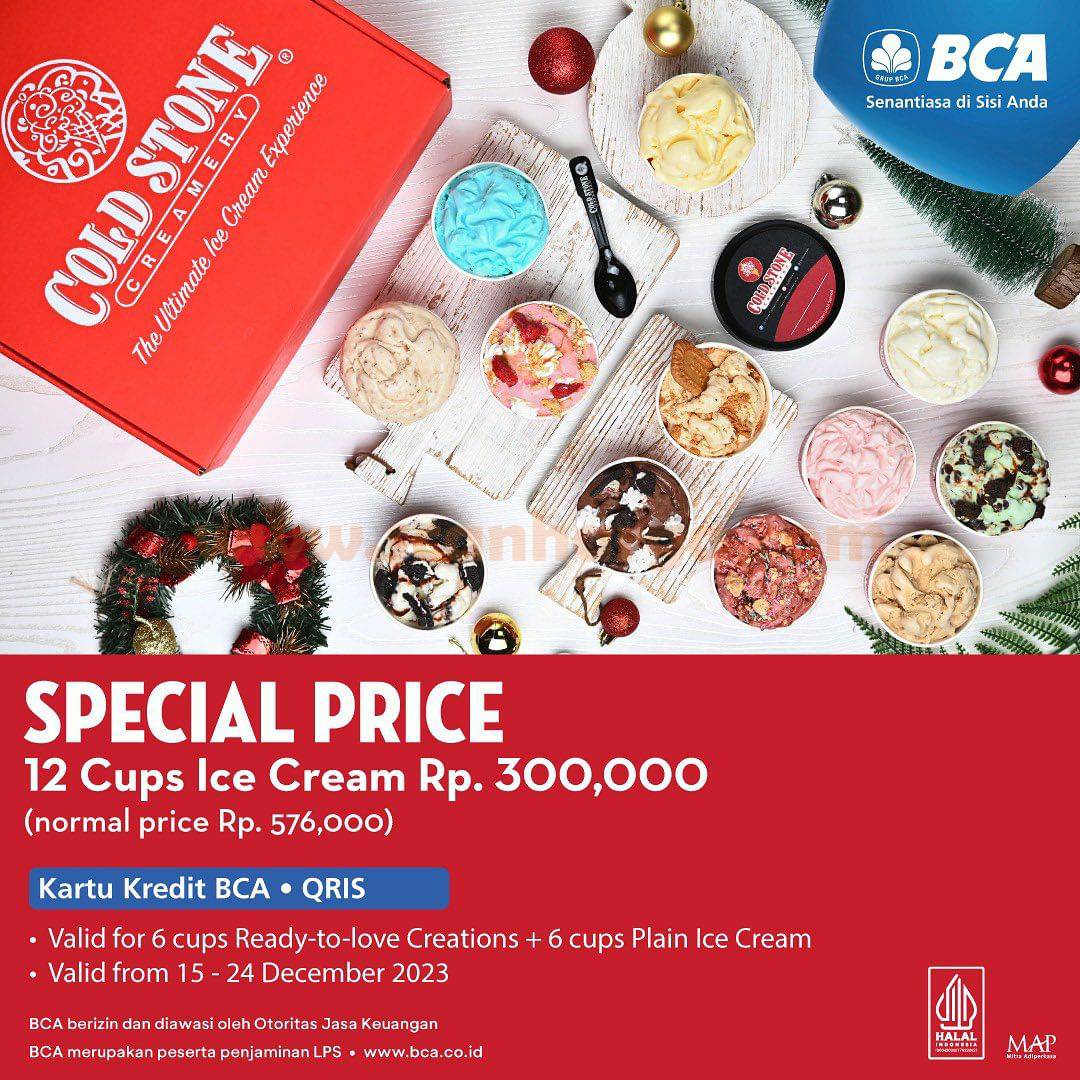 Promo COLD STONE BCA - 12 Cups Ice Cream Only 300K