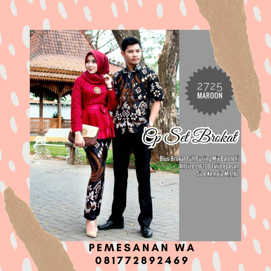  Model  Baju  Kebaya Batik  Couple Sarimbit  Kombinasi Rempel 