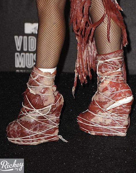 Lady GaGa Wears Meat Dress to VMAs as Sign of Protest