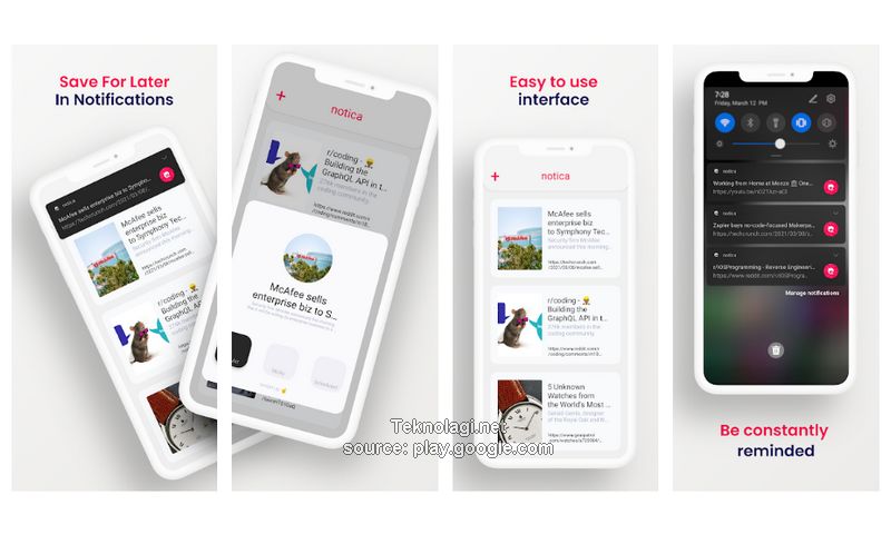 Aplikasi Untuk Menyimpan Link di Notifikasi