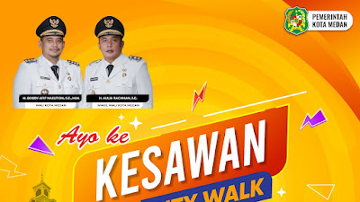 Kesawan City Walk dibuka Kembali Setelah Kemarin ditutup Karena Pendemi Covid 19