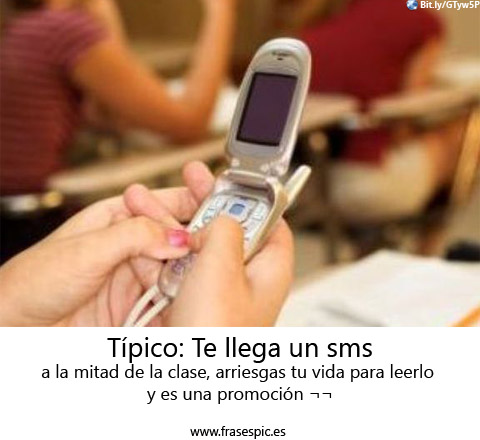 TE LLEGA UN SMS A LA MITAD DE CLASE Y ES PUBLICIDAD