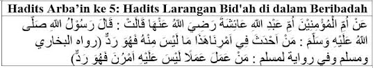 Hadits Arba'in ke-5: Hadits Larangan Bid'ah di dalam Beribadah