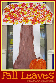 photo of: Fall Colors on Tree Created by Painted Handprints from Tree RoundUP at RainbowsWithinReach