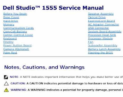 DELL STUDIO 1555 SERVICE MANUAL