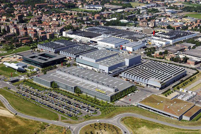 Ferraris are being assembled at Ferrari Production Plant in Maranello Italy