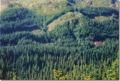 View of BNSF Freight Train from the Iron Goat Trail in 2000