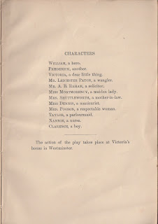 Home and Beauty by W. Somerset Maugham First edition, 1923. Character list.