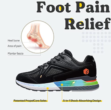 Extra Wide Walking Shoes for Men Wide Width Sneakers for Flat Feet Arch Fit Heel Pain Relief - Rebound Core