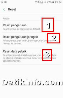 fungsi reset di hp samsung