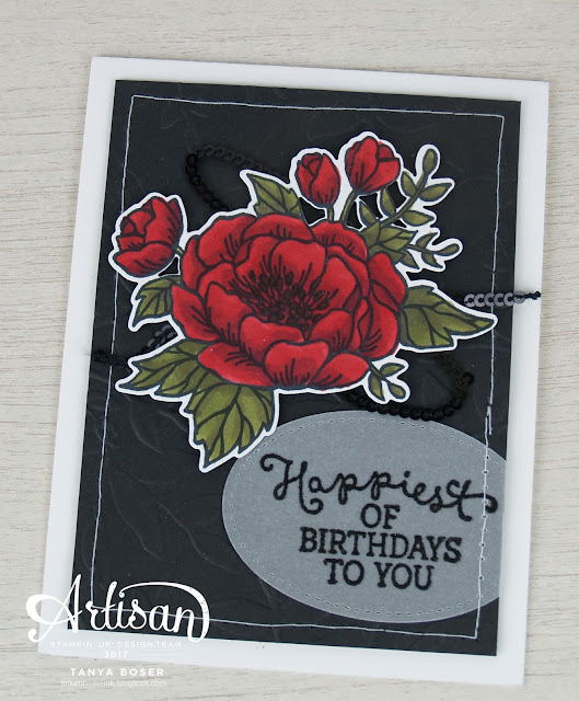 Birthday Blooms and Stampin' Blends from Stampin' Up! make a lovely December birthday card- Tanya Boser