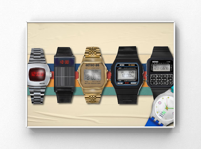 retro watch artwork by Mark Taylor