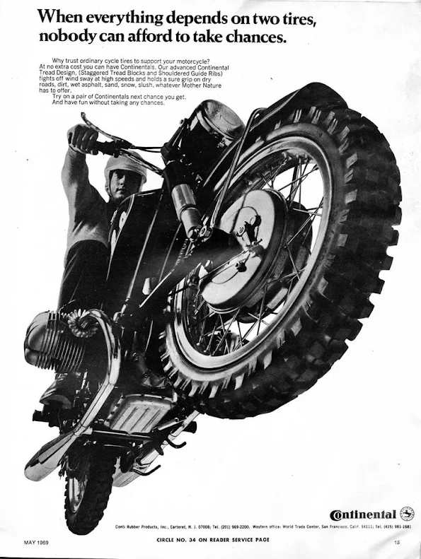 Continental Tyres - USA 1969 Vintage Print Advertisement