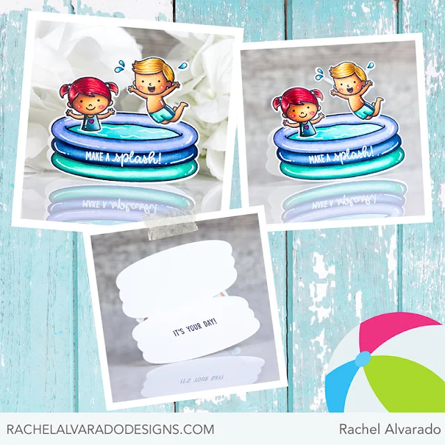 Sunny Studio Stamps: Fintastic Friends, Ocean View, and Kiddie Pool Summer Themed Cards by Rachel Alvarado