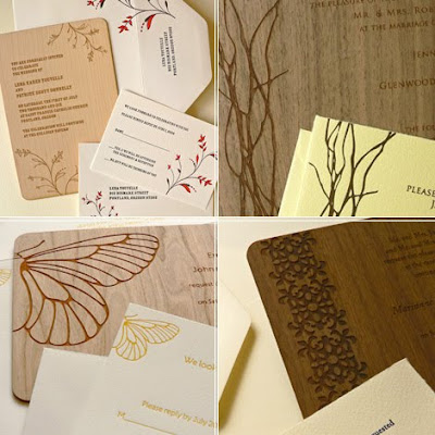Wooden Themed Wedding Invitations Design With Twig Ornaments