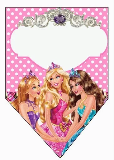 Free Printable Bunting of Barbie Princess Charm School.