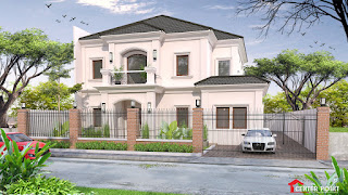 Jasa Arsitek Desain Gambar Rumah di Pekalongan - Fasade Klasik Classic Mediterania Mediteran Modern Home House Mewah Luxury Profil Pilar Eropa