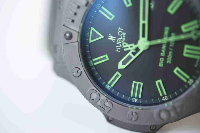 Relojes De Réplicas Hublot Big Bang King Todo negro verde Revisión