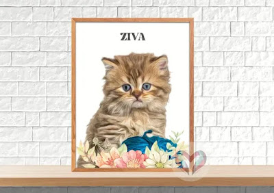 Beautiful poster and kitten portrait
