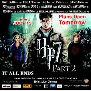 Harry Potter 7 Theaters List in chennai