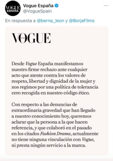 revista vogue comunicado borja films