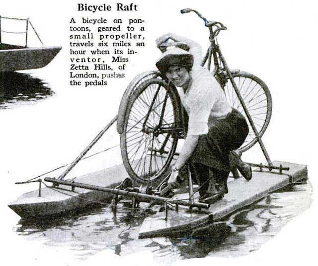 Bicycle Raft. Popular Science март 1925