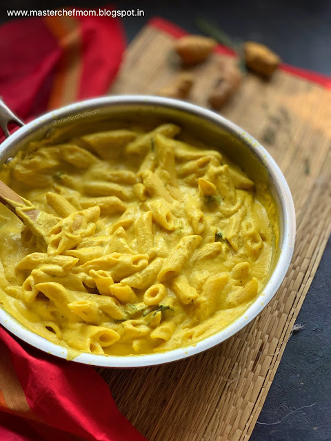 Masterchefmom's Golden Pasta |Turmeric Pasta | Creamy Fresh Turmeric Pasta 