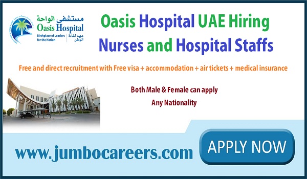 Oasis group job openings in various positions, Hospital staff vacancies in Al Ain with salary, 