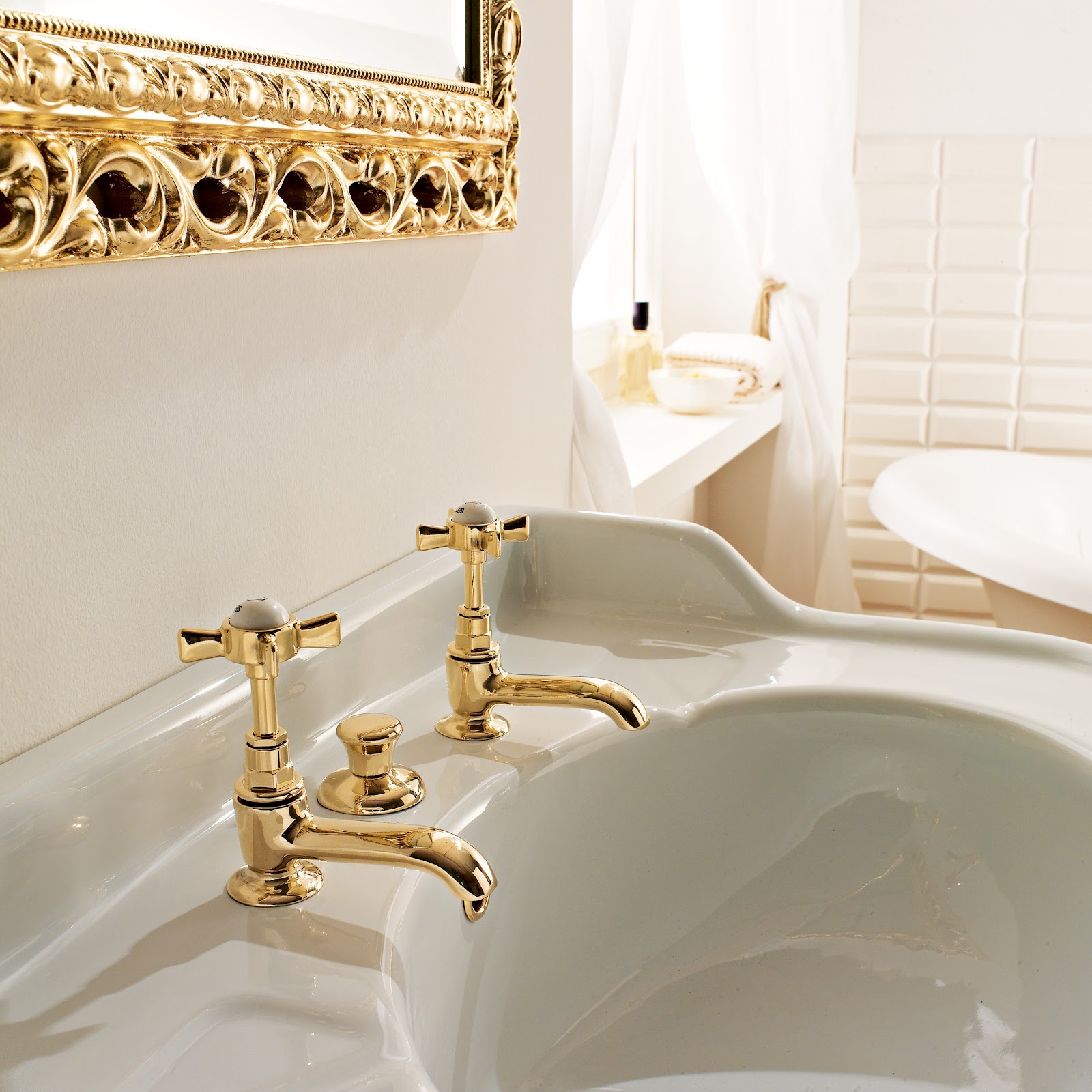 gold bathroom accessories Basin Taps by Sbordoni