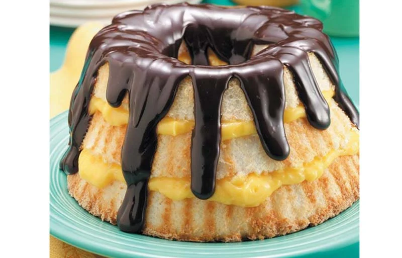 Boston Cream Angel Cake