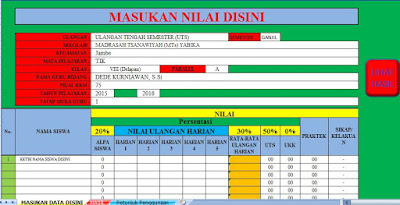 Aplikasi Pengolahan Nilai UTS, UAS Dan UKK Otomatis Terbaru 2016/2017