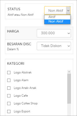 Status Aktif Non Aktif - Upload Produk Logoku dot com