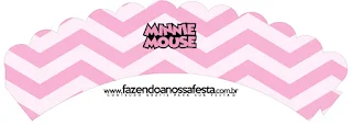 Coqueta Minnie en Rosa: Wrappers y Toppers para Cupcakes para Imprimir Gratis. 