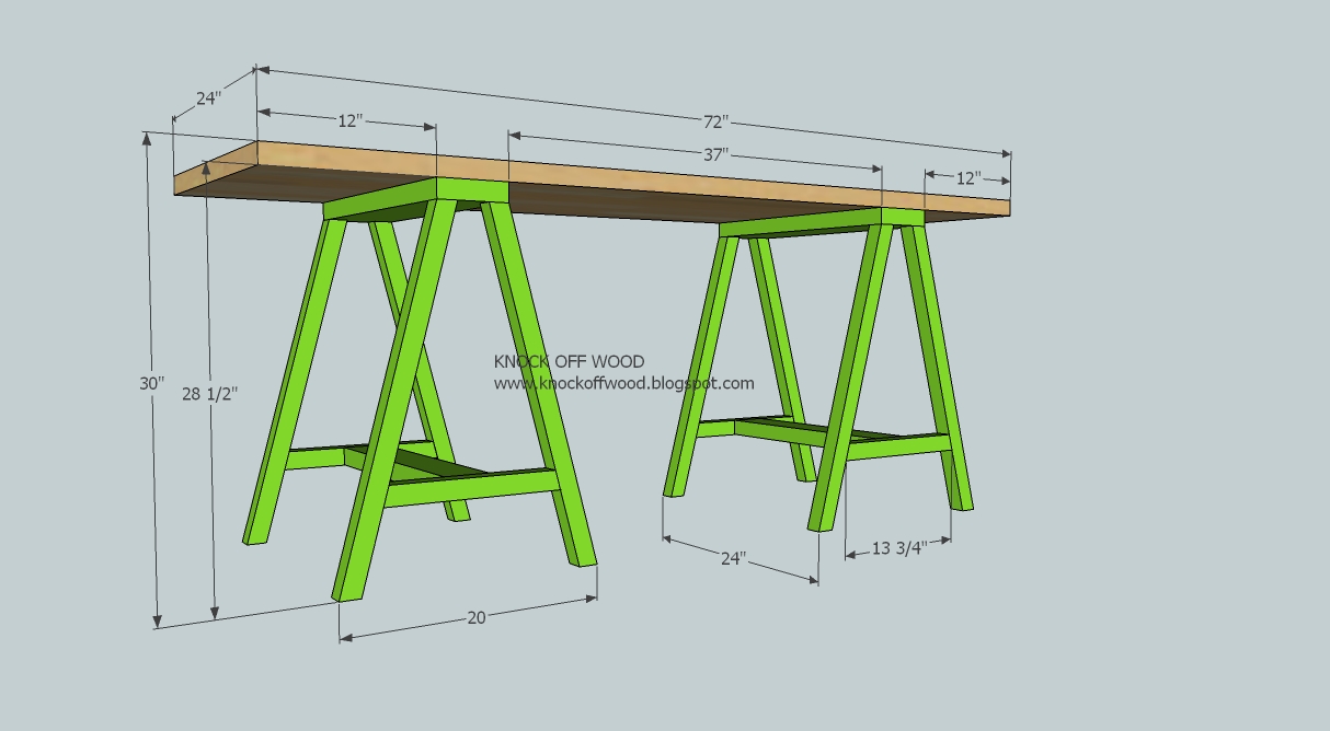 Wood Sawhorse Plans for Pinterest