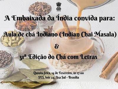 Internacional: Embaixada promove aula de Chai Masala Indiano