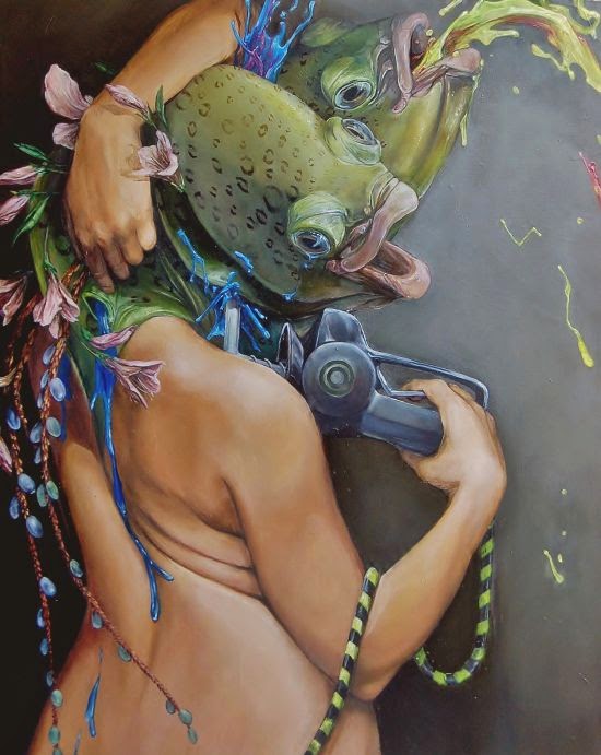 Hannah Yata surreal paintings women nature animals