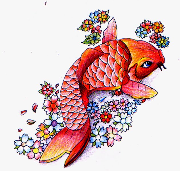 Japanese Koi fish Tattoo Design