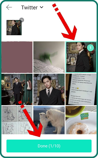 pilih foto untuk postingan weverse