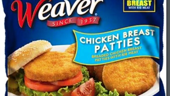 Weaver Frozen Chicken Patties Recalled Due to Foreign Matter