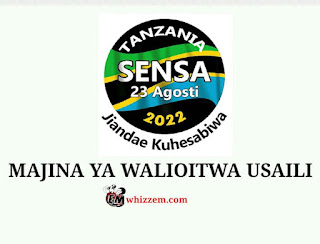 Majina ya waliochaguliwa sensa 2022 Dar es Salaam Region PDF