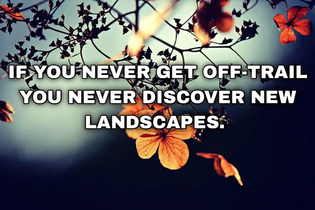 If you never get off-trail you never discover new landscapes.