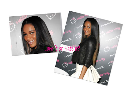 Ciara was at the MAC Hello Kitty Launch sporting a super long super sleek 