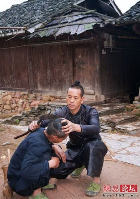 Extremely Haircut. Very Scary and Dangerous Haircut. Haircut Using a Sickle