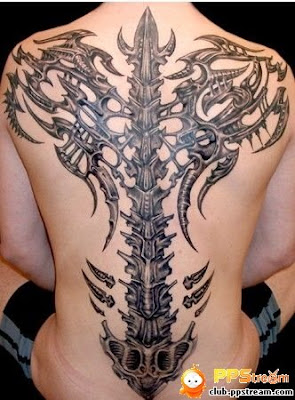 tribal back tattoo on temporary designs