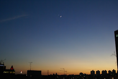 Moon, Venus and Jupiter conjunction