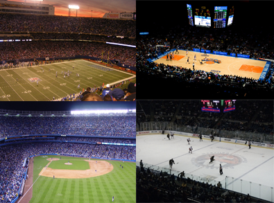 Football, Baseball, Basketball and Ice Hockey Arenas